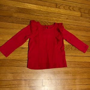 Like new Janie and Jack Red Shirt with Lace Detail
